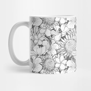 Black and White Flower Design Mug